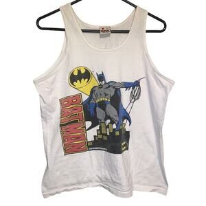 Vintage Batman DC Comics Gotham Bat Signal Vintage 1982 White Tank Top T-Shirt M